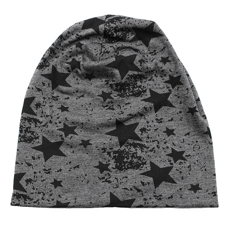 Warm knitted unisex beanie with star pattern, perfect for all seasons, made of cotton for a stylish and cozy look. Product code SF1668.